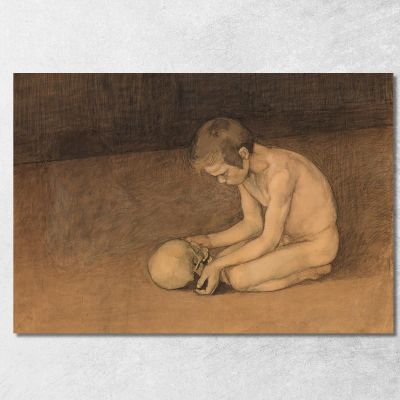 Boy With Skull Magnus Enckell mek11 canvas print 