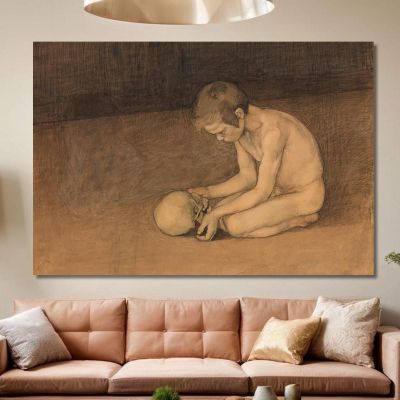 Boy With Skull Magnus Enckell mek11 canvas print 