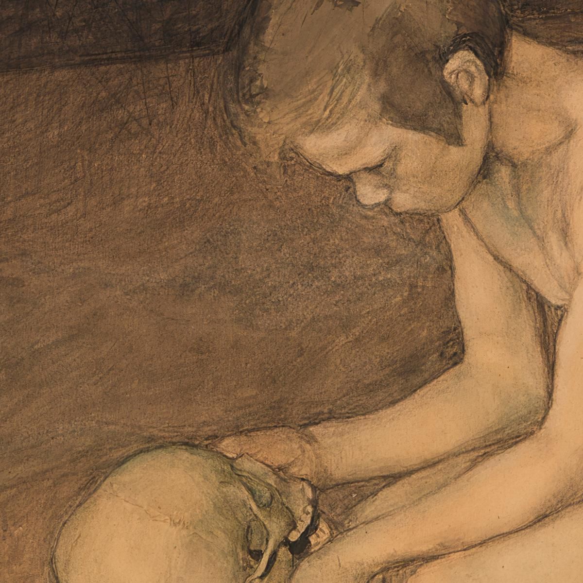 Boy With Skull Magnus Enckell mek11 canvas print