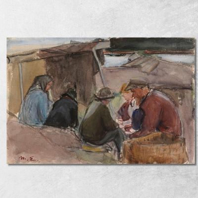 Fisherfolk By The Sea Magnus Enckell mek17 canvas print 