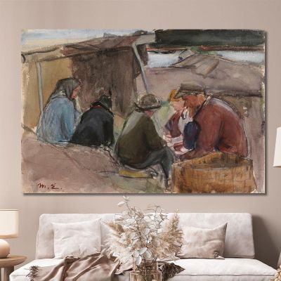 Fisherfolk By The Sea Magnus Enckell mek17 canvas print 
