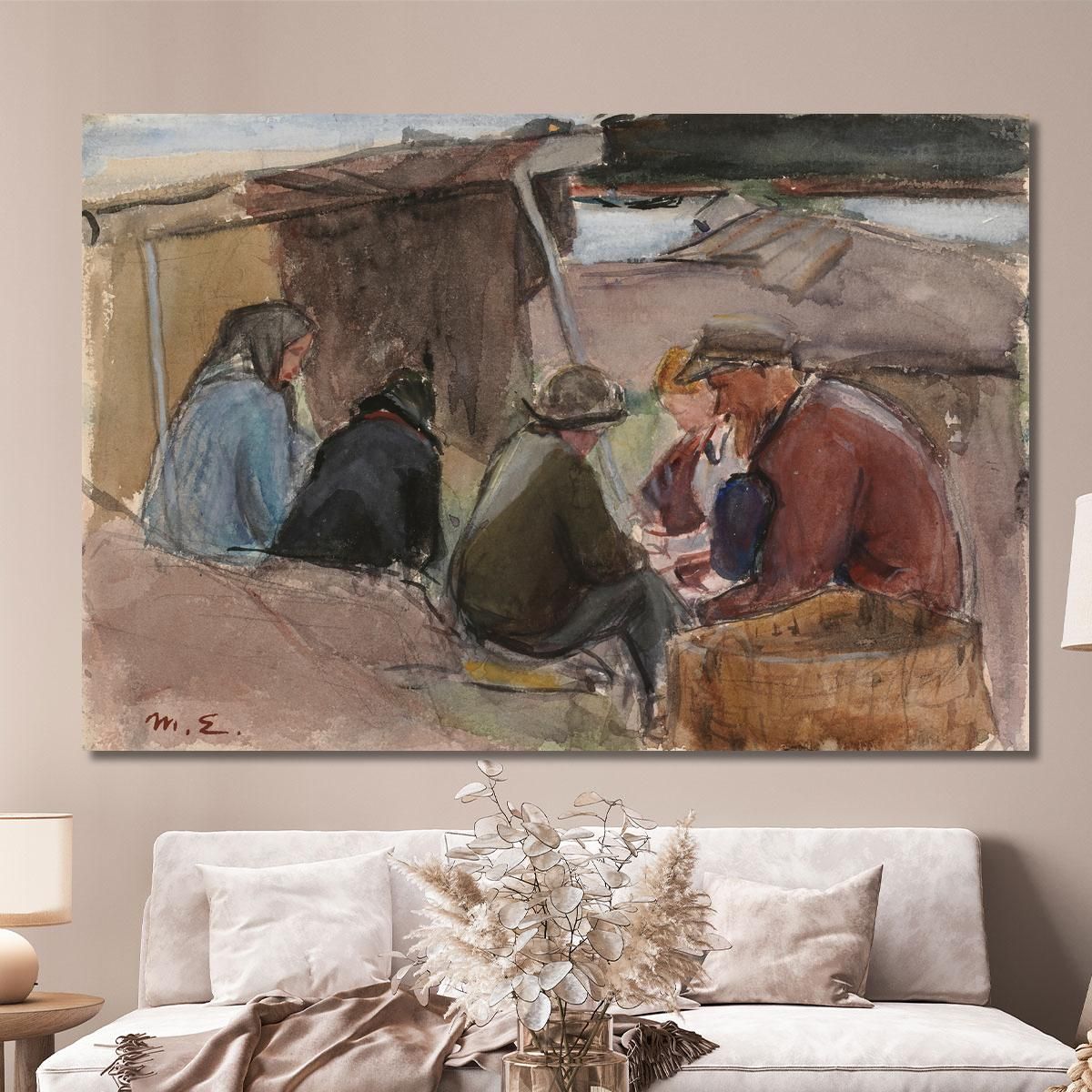 Fisherfolk By The Sea Magnus Enckell mek17 canvas print 