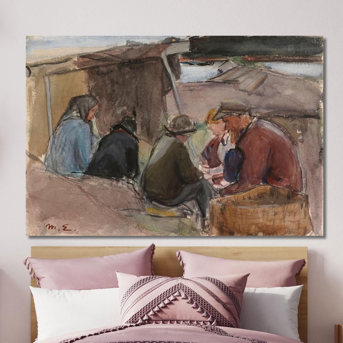 Fisherfolk By The Sea Magnus Enckell mek17 canvas print 