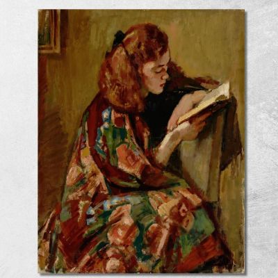 Girl Reading Magnus Enckell mek21 canvas print 