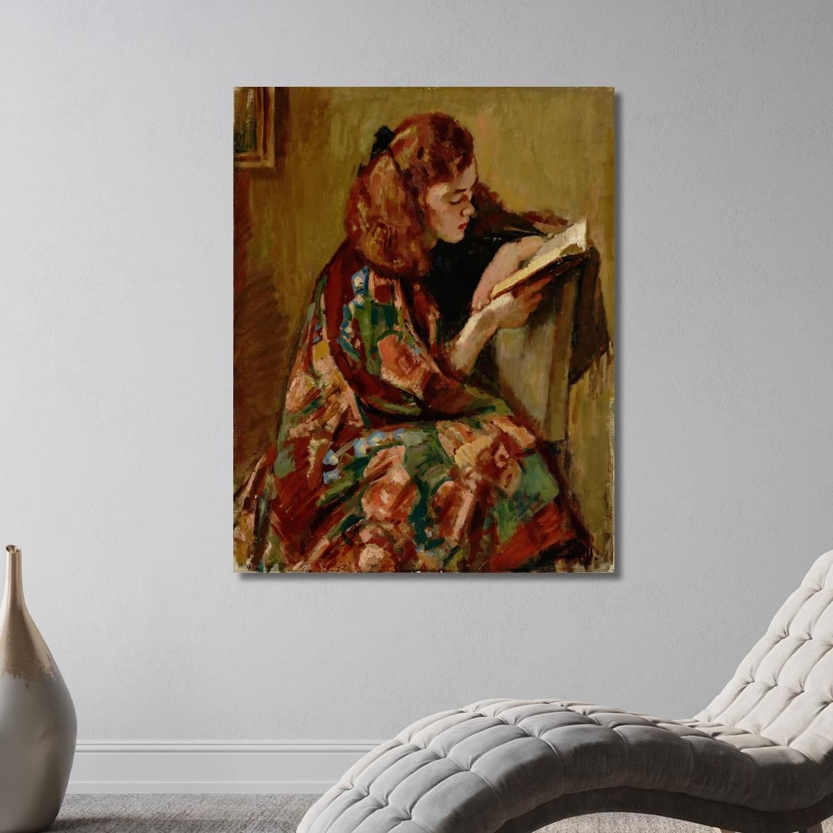 Girl Reading Magnus Enckell mek21 canvas print 