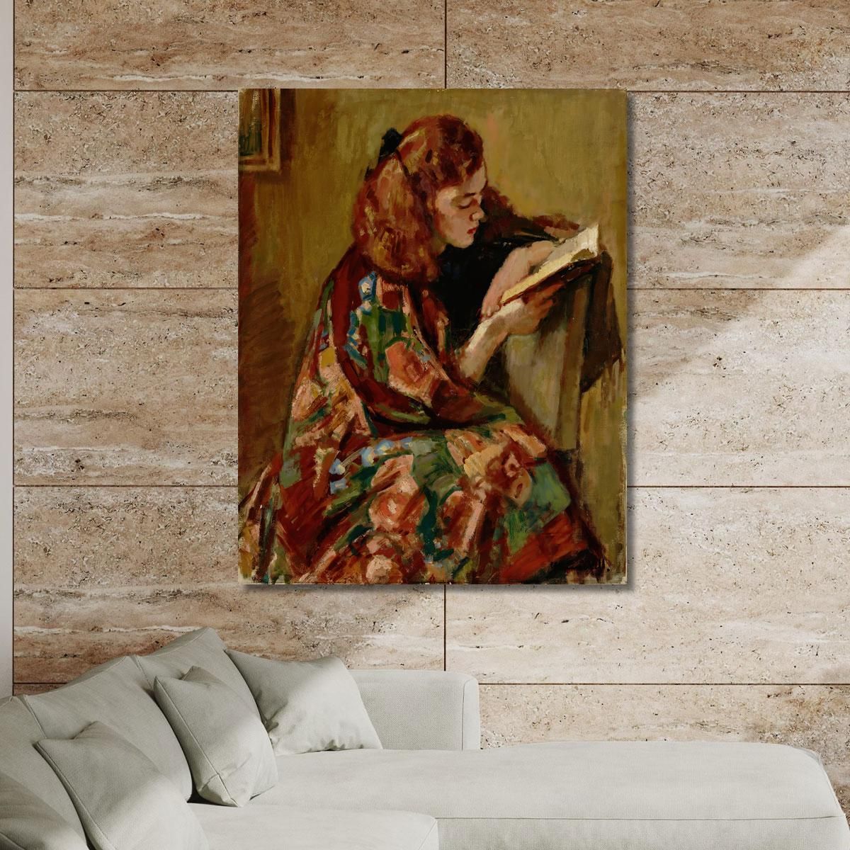 Girl Reading Magnus Enckell mek21 canvas print 