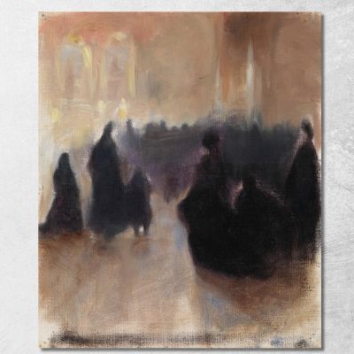 Interior Of A Church In Paris Magnus Enckell mek25 canvas print 