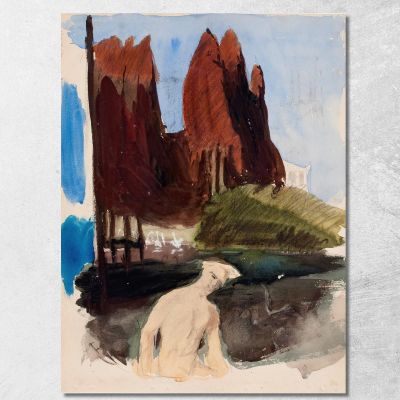 Sketch For Painting Fantasy Magnus Enckell mek35 canvas print 