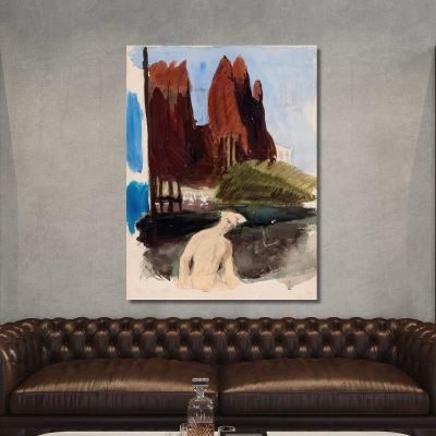 Sketch For Painting Fantasy Magnus Enckell mek35 canvas print 