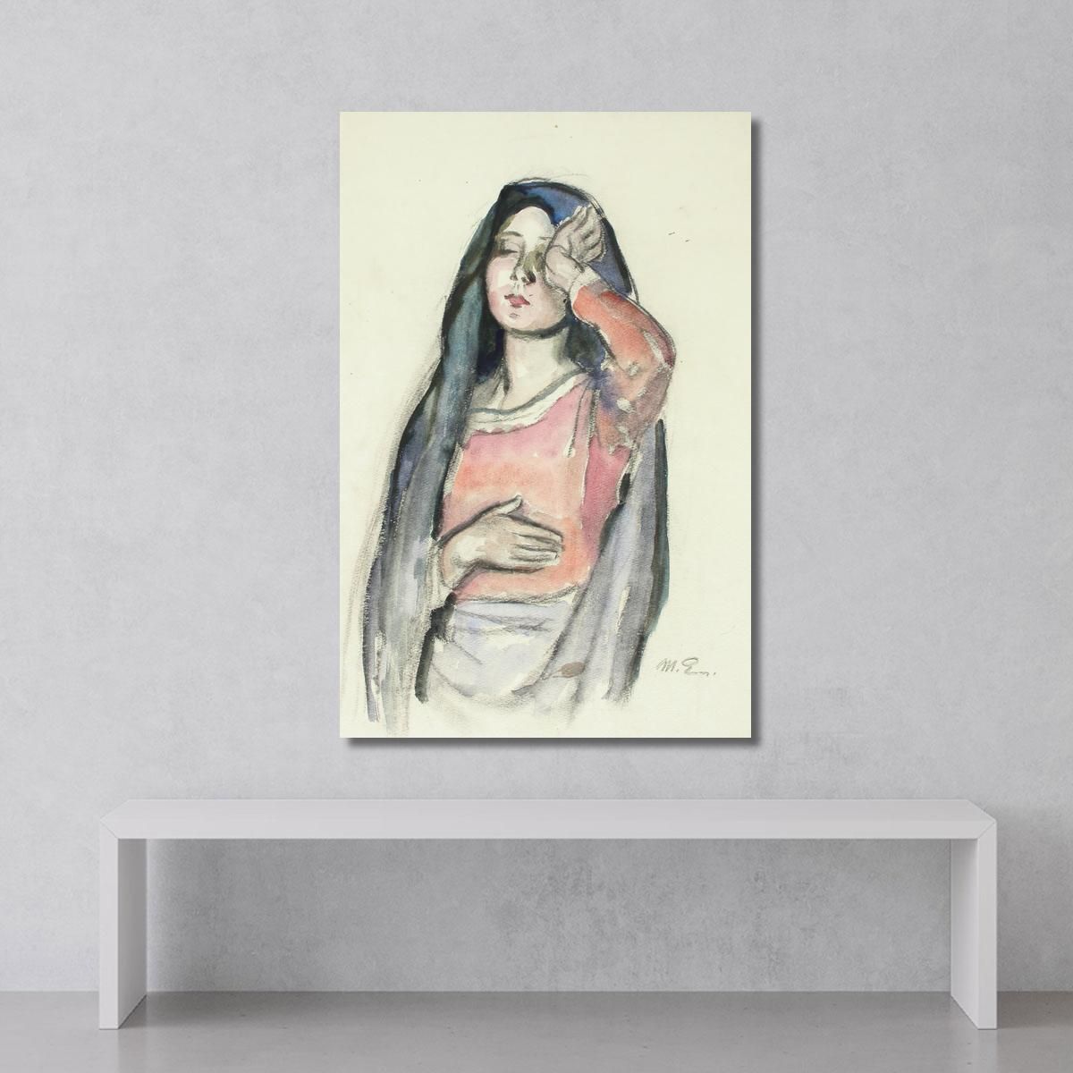 Mary Sketch For The Stained Glass Window Ave Maria In Pori Church Magnus Enckell mek40 canvas print 
