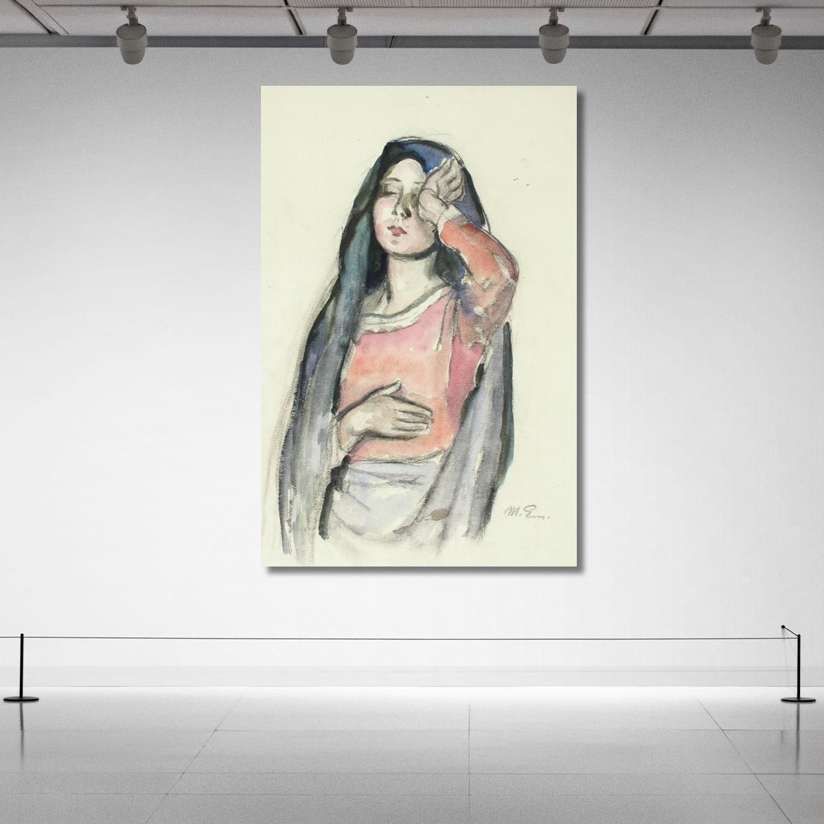 Mary Sketch For The Stained Glass Window Ave Maria In Pori Church Magnus Enckell mek40 canvas print 