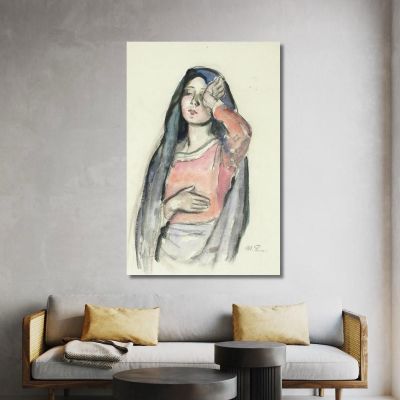 Mary Sketch For The Stained Glass Window Ave Maria In Pori Church Magnus Enckell mek40 canvas print 