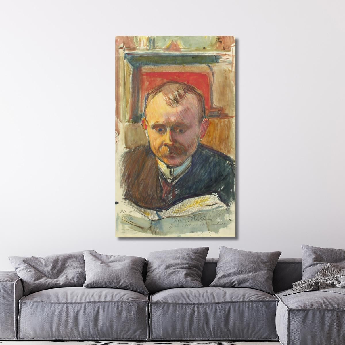 Portrait Of Edvard Richter Magnus Enckell mek51 canvas print 