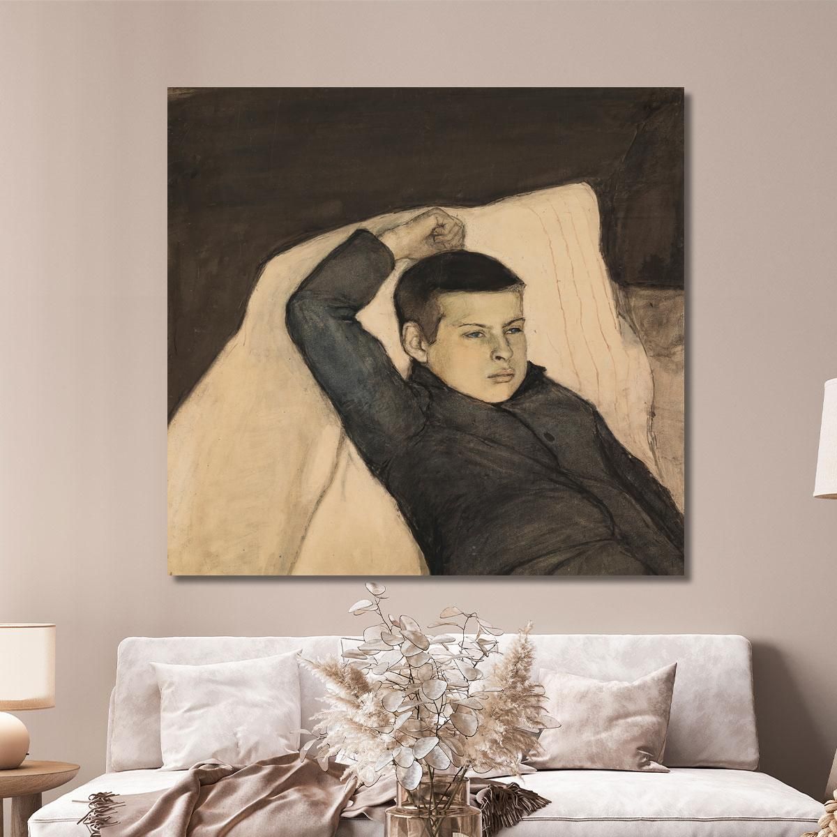 Reclining Boy Magnus Enckell mek60 canvas print 