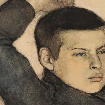 Reclining Boy Magnus Enckell mek60 canvas print