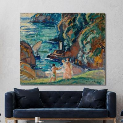 Rocky Shore In The Sun Porto Fino Magnus Enckell mek64 canvas print 