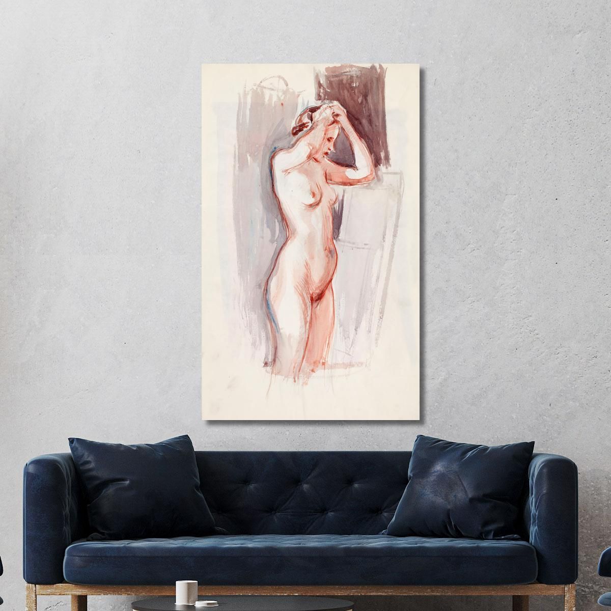 Standing Nude Model Sketch Magnus Enckell mek66 canvas print 