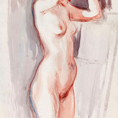 Standing Nude Model Sketch Magnus Enckell mek66 canvas print