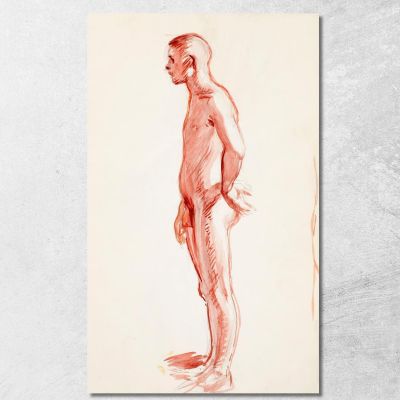 Standing Naked Man Side Sketch Magnus Enckell mek67 canvas print 
