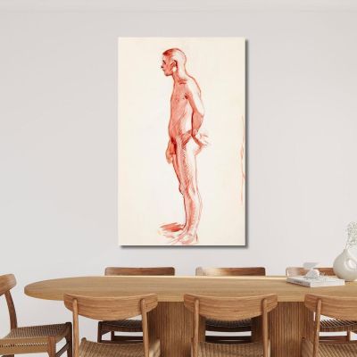 Standing Naked Man Side Sketch Magnus Enckell mek67 canvas print 