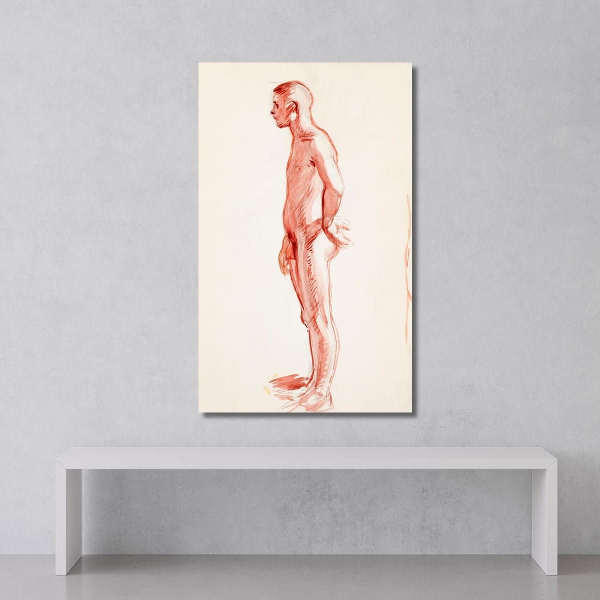 Standing Naked Man Side Sketch Magnus Enckell mek67 canvas print 