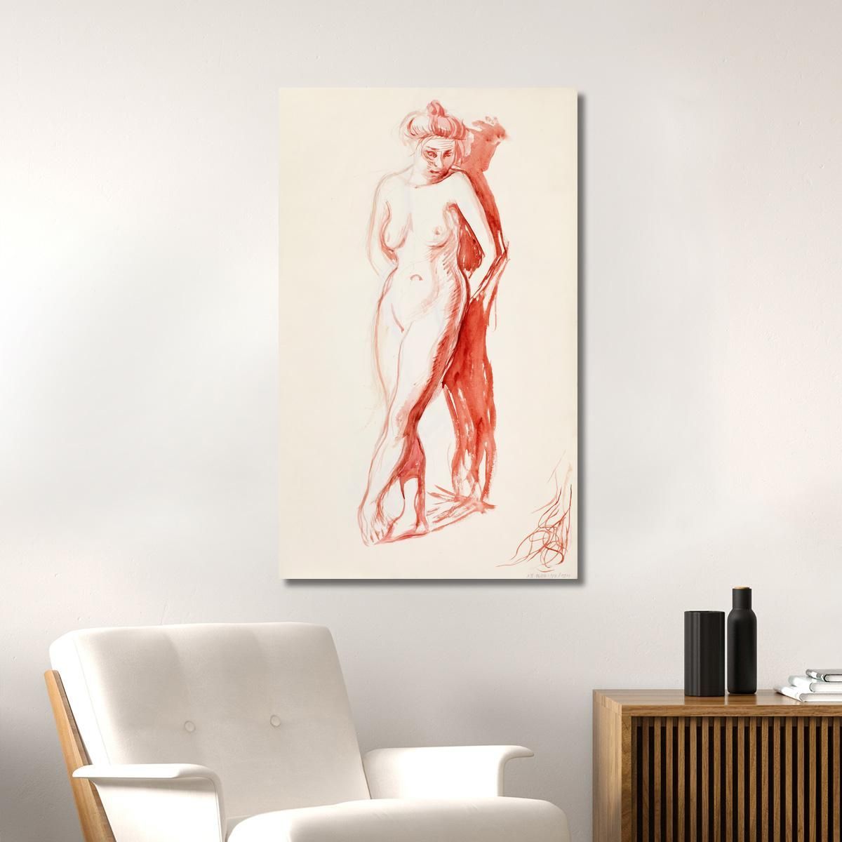 Standing Model Leaning Against The Wall Magnus Enckell mek68 canvas print 