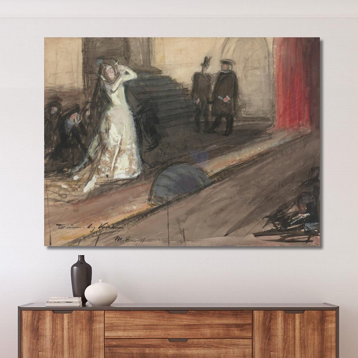 Theater Scene Ida Aalberg As Maria Stuart Magnus Enckell mek78 canvas print 