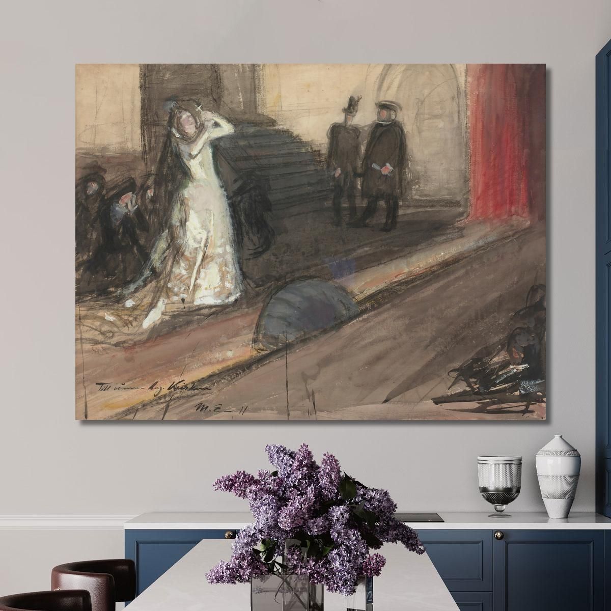 Theater Scene Ida Aalberg As Maria Stuart Magnus Enckell mek78 canvas print 