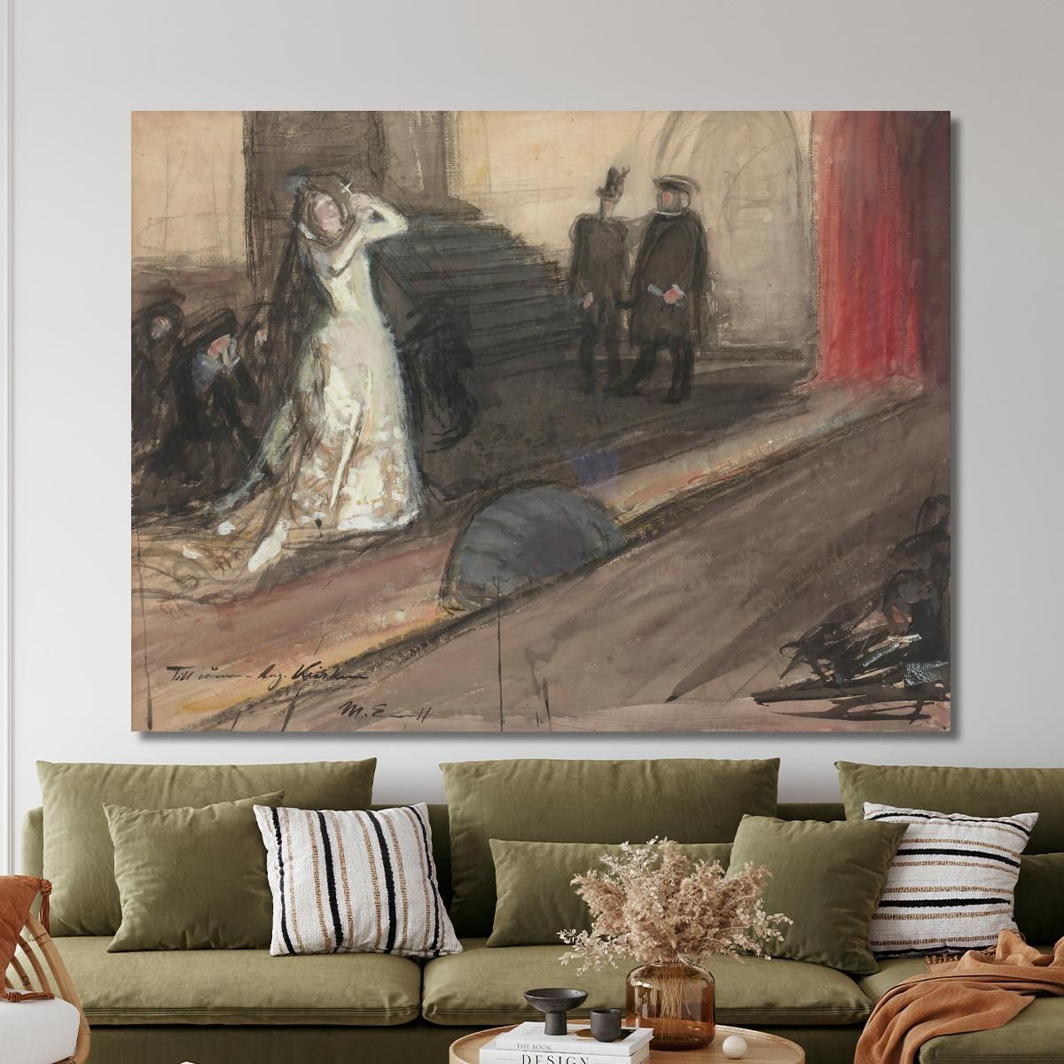 Theater Scene Ida Aalberg As Maria Stuart Magnus Enckell mek78 canvas print 