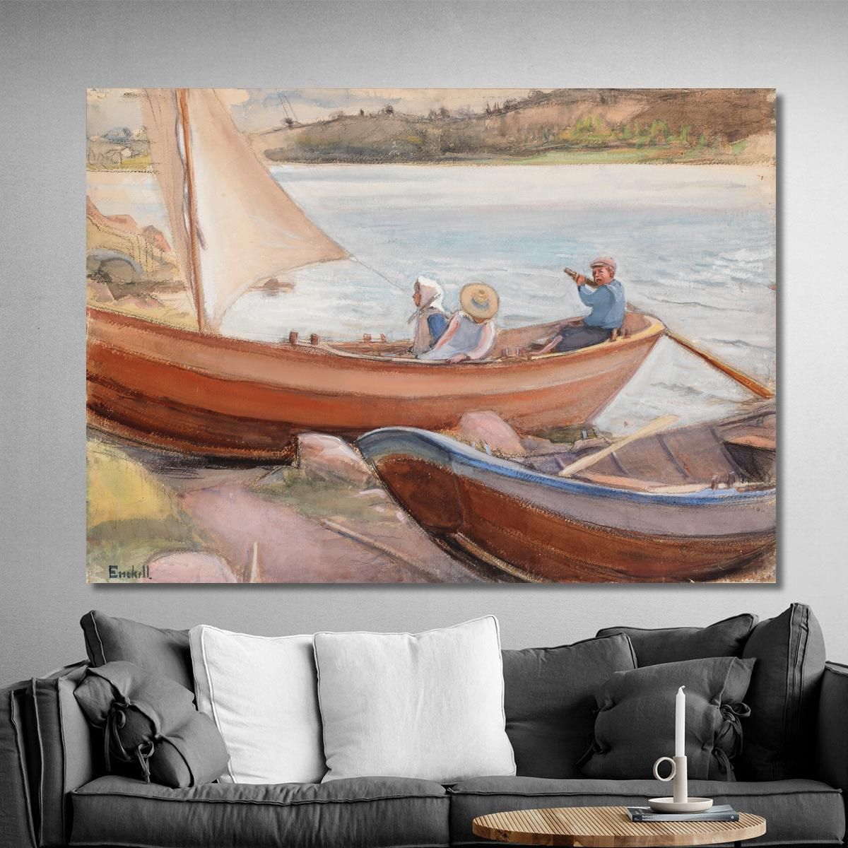 Boats On The Beach Magnus Enckell mek79 canvas print 