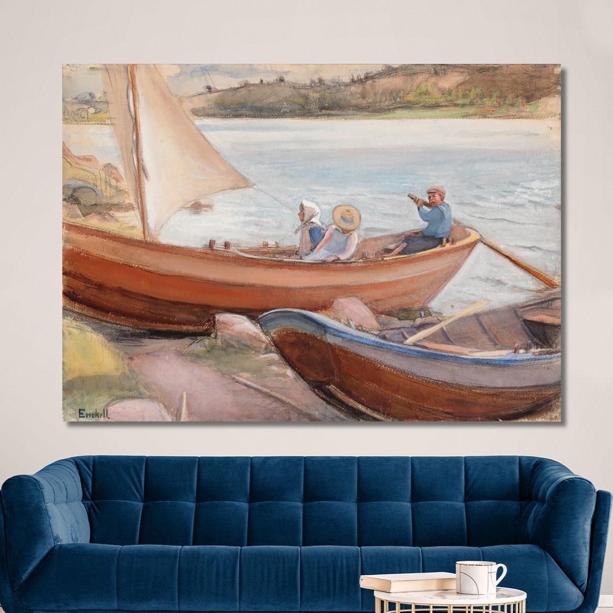 Boats On The Beach Magnus Enckell mek79 canvas print 