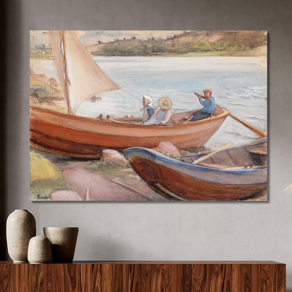 Boats On The Beach Magnus Enckell mek79 canvas print 