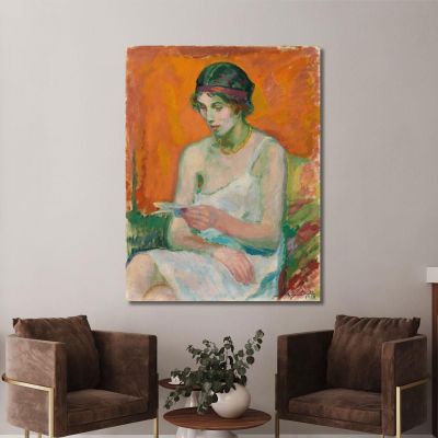 Woman In Her Petticoat Magnus Enckell mek82 canvas print 