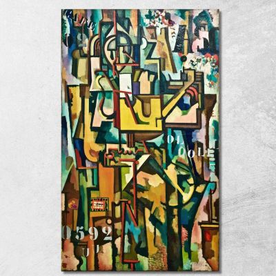 Metallic Vibrations Mechanical Geometric Splendor Amadeo de Souza-Cardoso asc12 canvas print 
