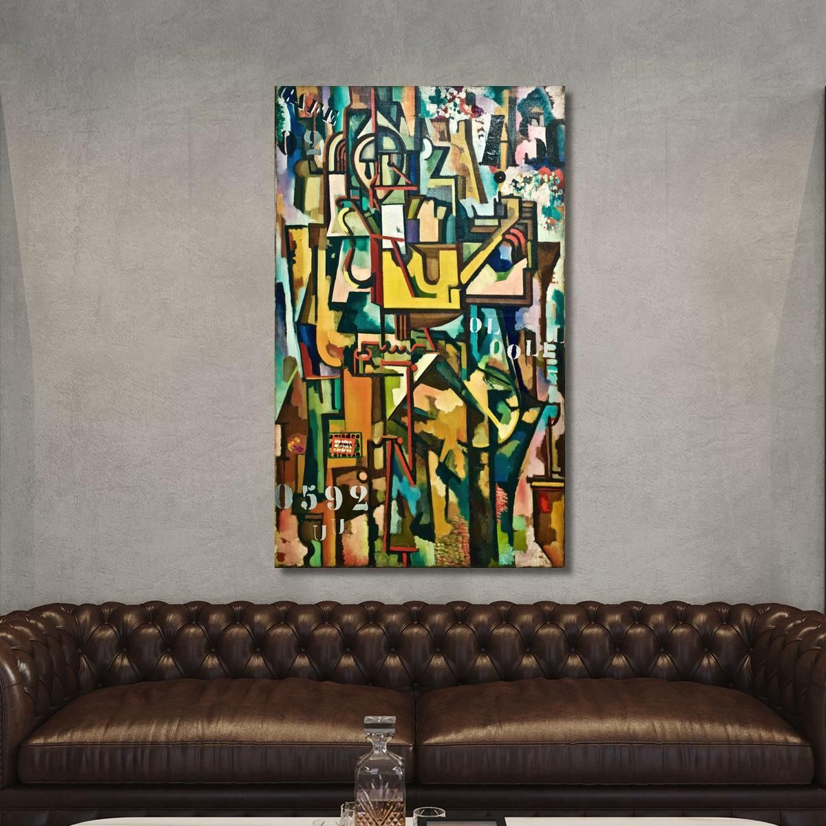 Metallic Vibrations Mechanical Geometric Splendor Amadeo de Souza-Cardoso asc12 canvas print 