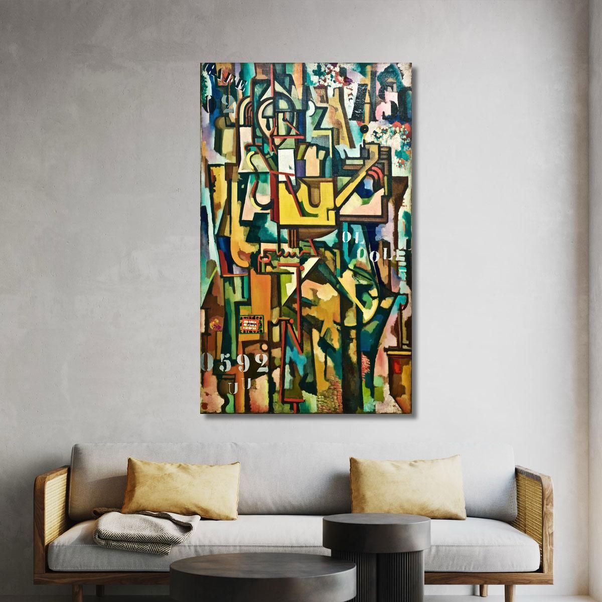 Metallic Vibrations Mechanical Geometric Splendor Amadeo de Souza-Cardoso asc12 canvas print 