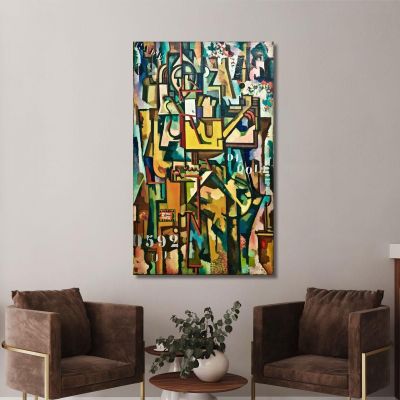 Metallic Vibrations Mechanical Geometric Splendor Amadeo de Souza-Cardoso asc12 canvas print 
