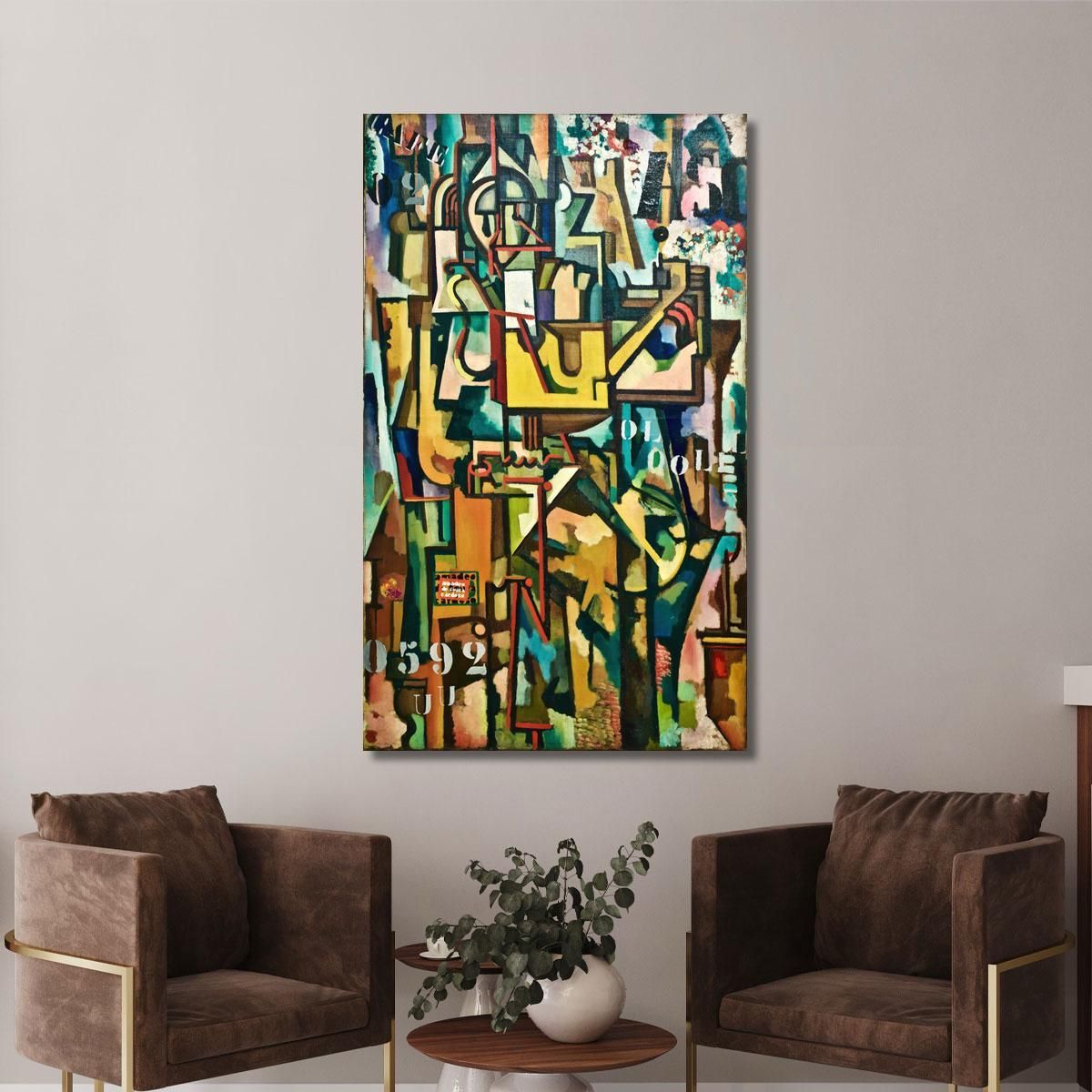 Metallic Vibrations Mechanical Geometric Splendor Amadeo de Souza-Cardoso asc12 canvas print 
