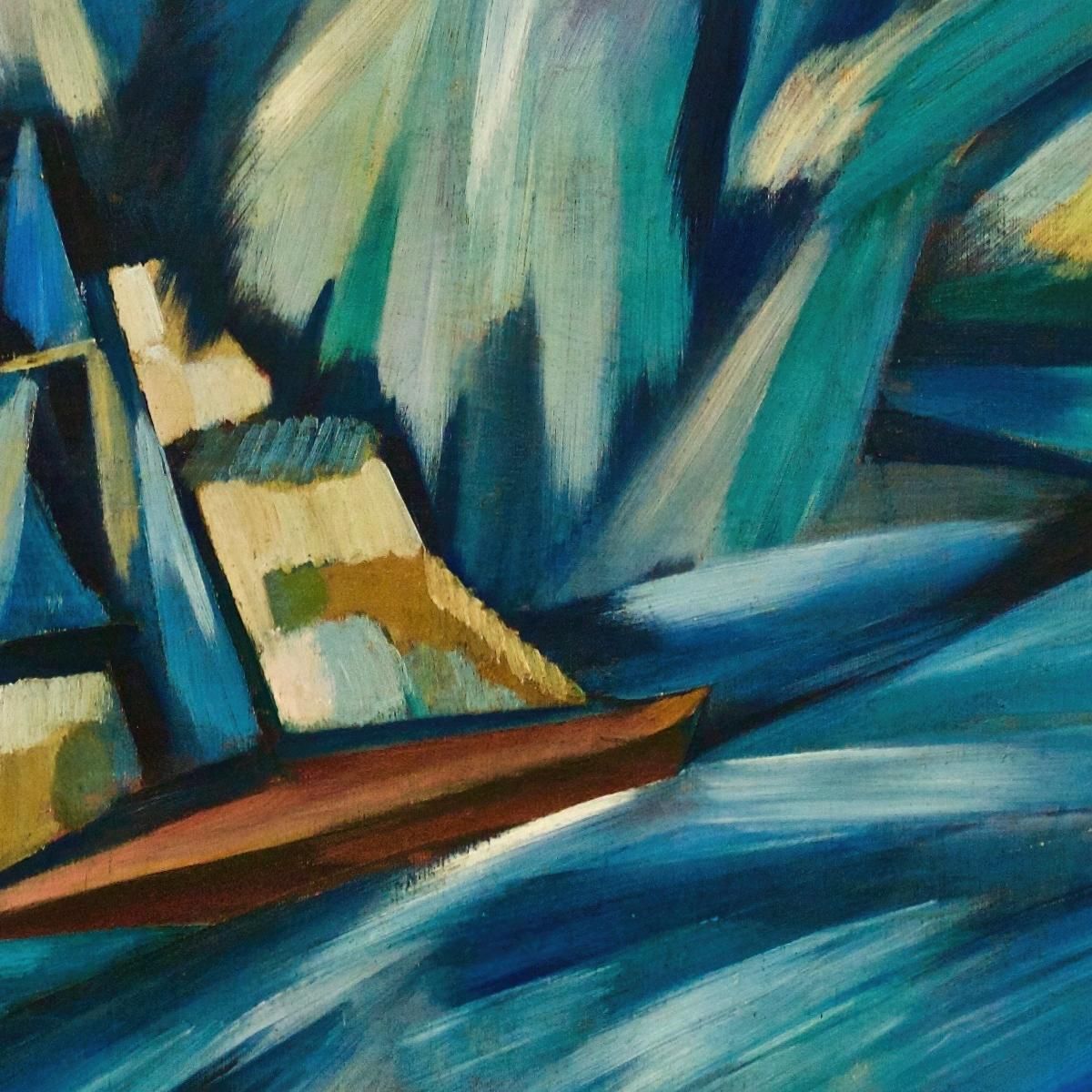 Sail Boat Amadeo de Souza-Cardoso asc17 canvas print