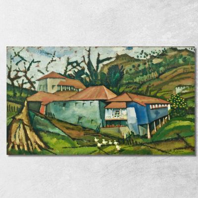 Small River House Amadeo de Souza-Cardoso asc19 canvas print 