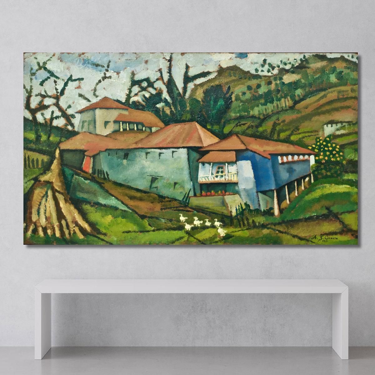 Small River House Amadeo de Souza-Cardoso asc19 canvas print 
