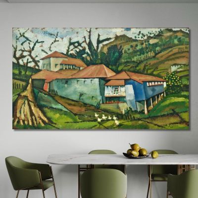 Small River House Amadeo de Souza-Cardoso asc19 canvas print 