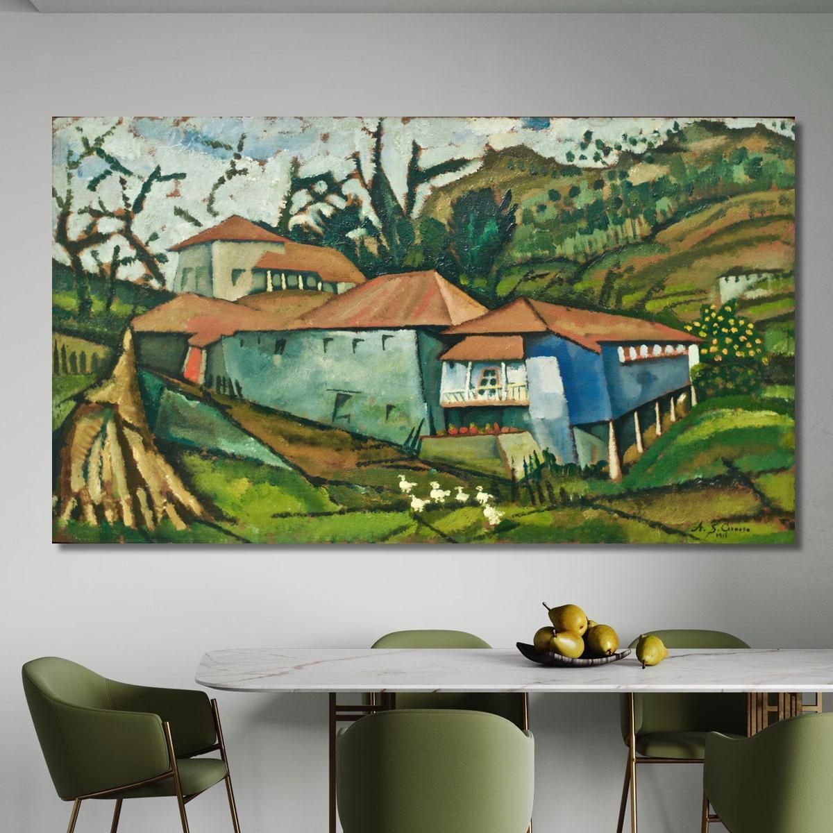 Small River House Amadeo de Souza-Cardoso asc19 canvas print 