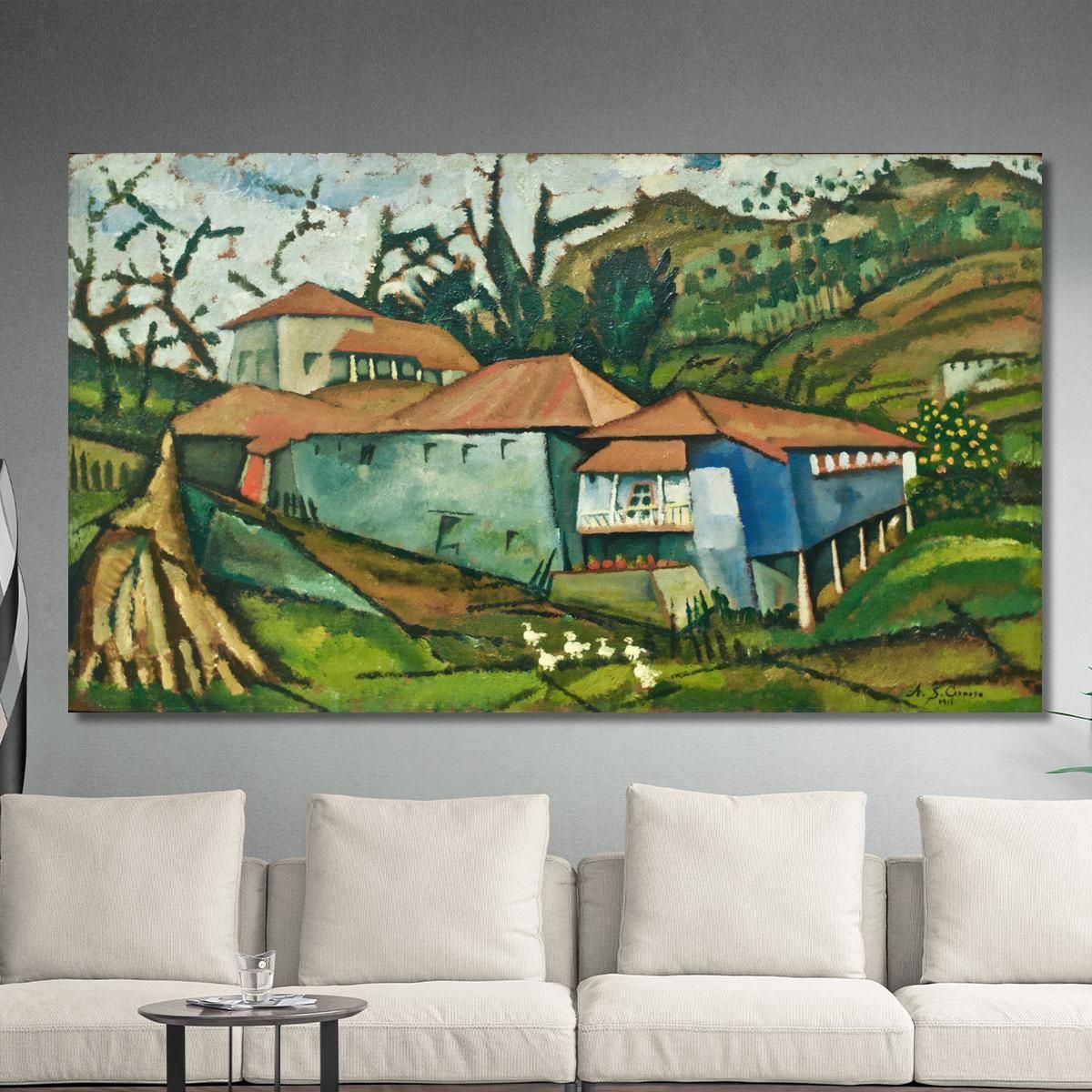 Small River House Amadeo de Souza-Cardoso asc19 canvas print 