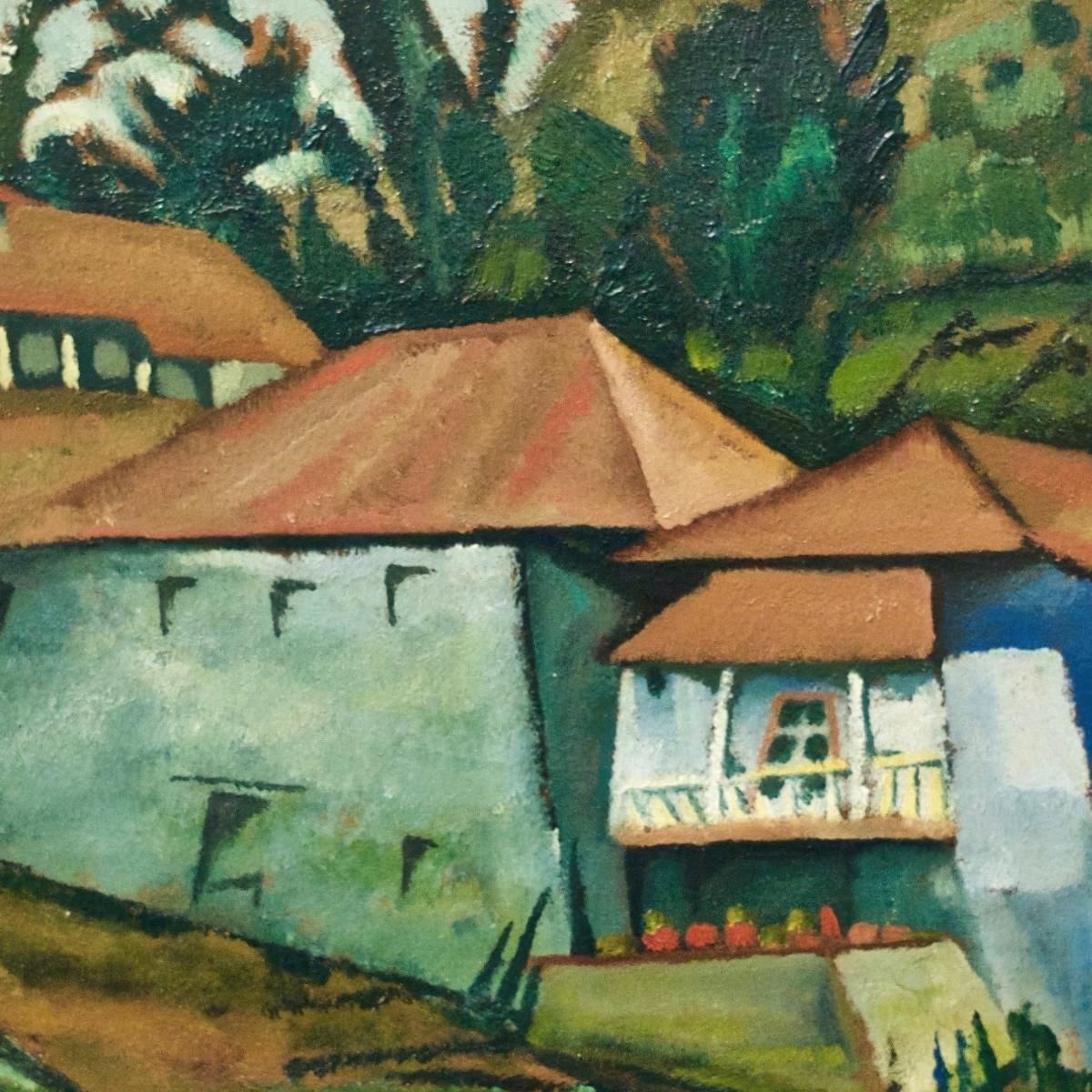 Small River House Amadeo de Souza-Cardoso asc19 canvas print