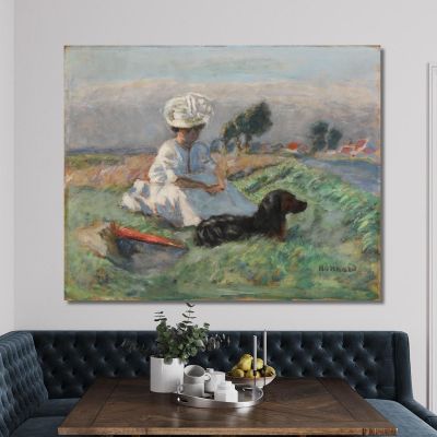The Woman With The Dog Pierre Bonnard pbn22 canvas print 