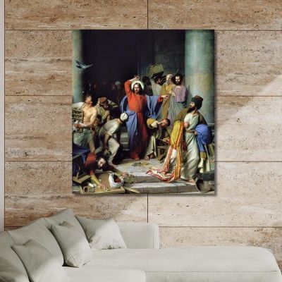 Casting Out The Money Changers Carl Bloch cbl3 canvas print 