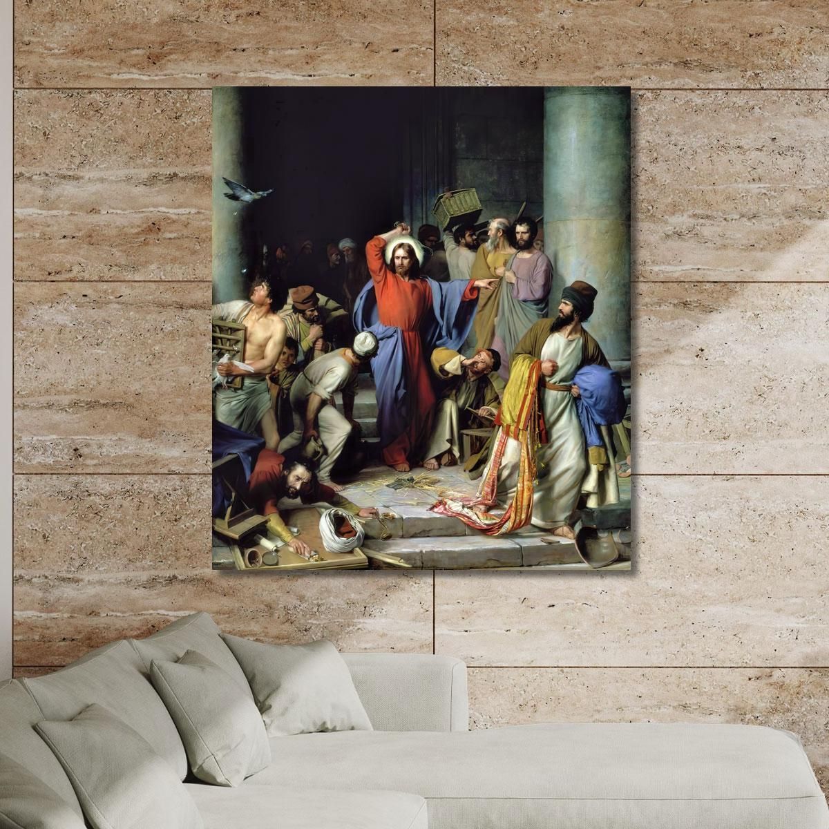 Casting Out The Money Changers Carl Bloch cbl3 canvas print 