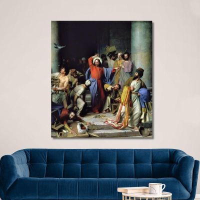 Casting Out The Money Changers Carl Bloch cbl3 canvas print 