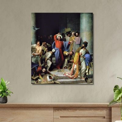 Casting Out The Money Changers Carl Bloch cbl3 canvas print 